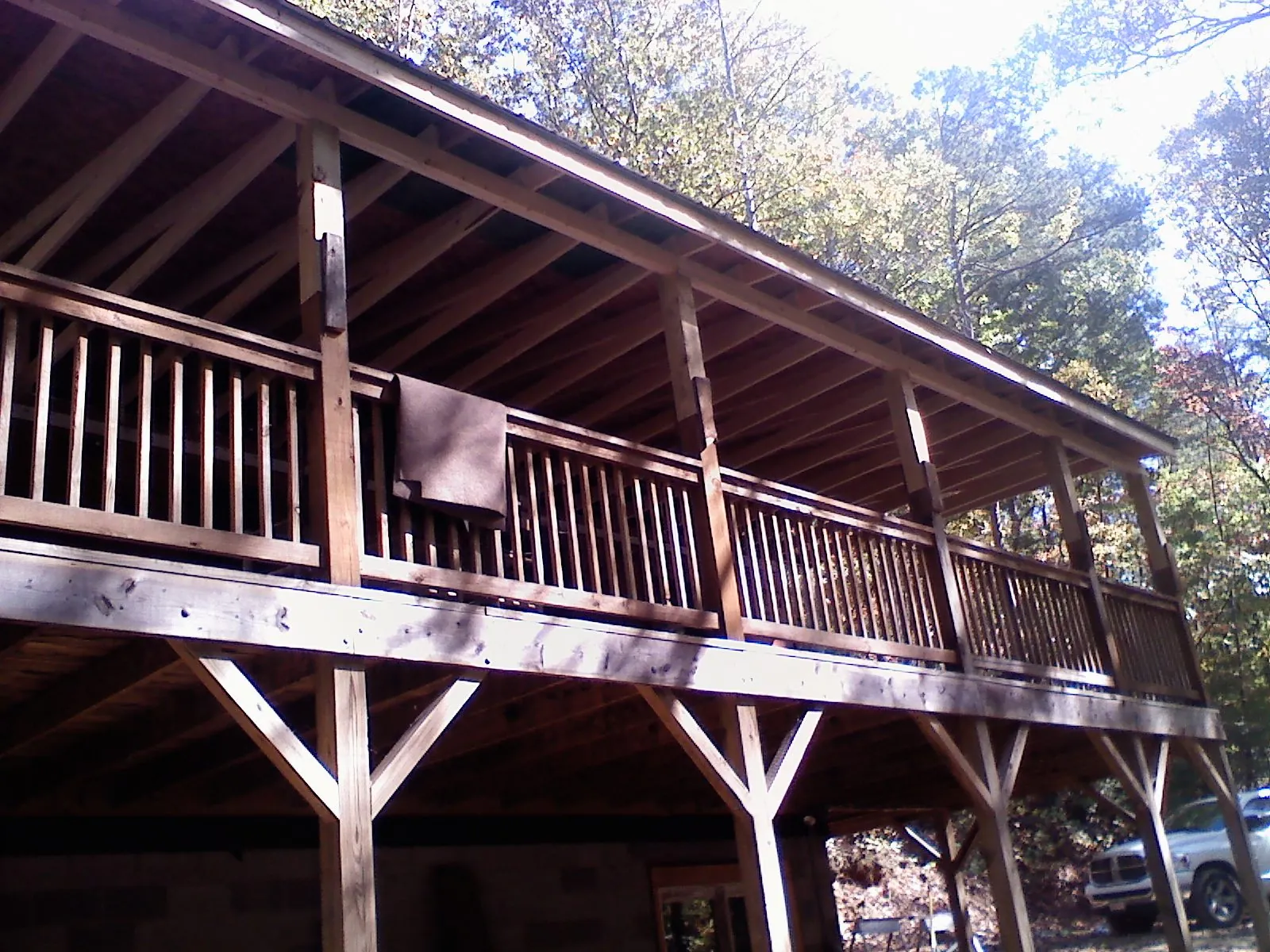 Timber framing under a new elevated porch and deck — Roof Leak Repair in Bandon by Roofing Brothers